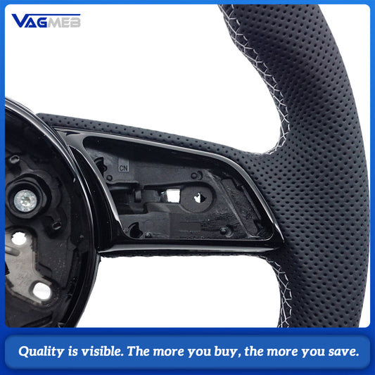 Heated steering wheel suitable for Audi A4 B9 leather flat bottomed steering wheel
