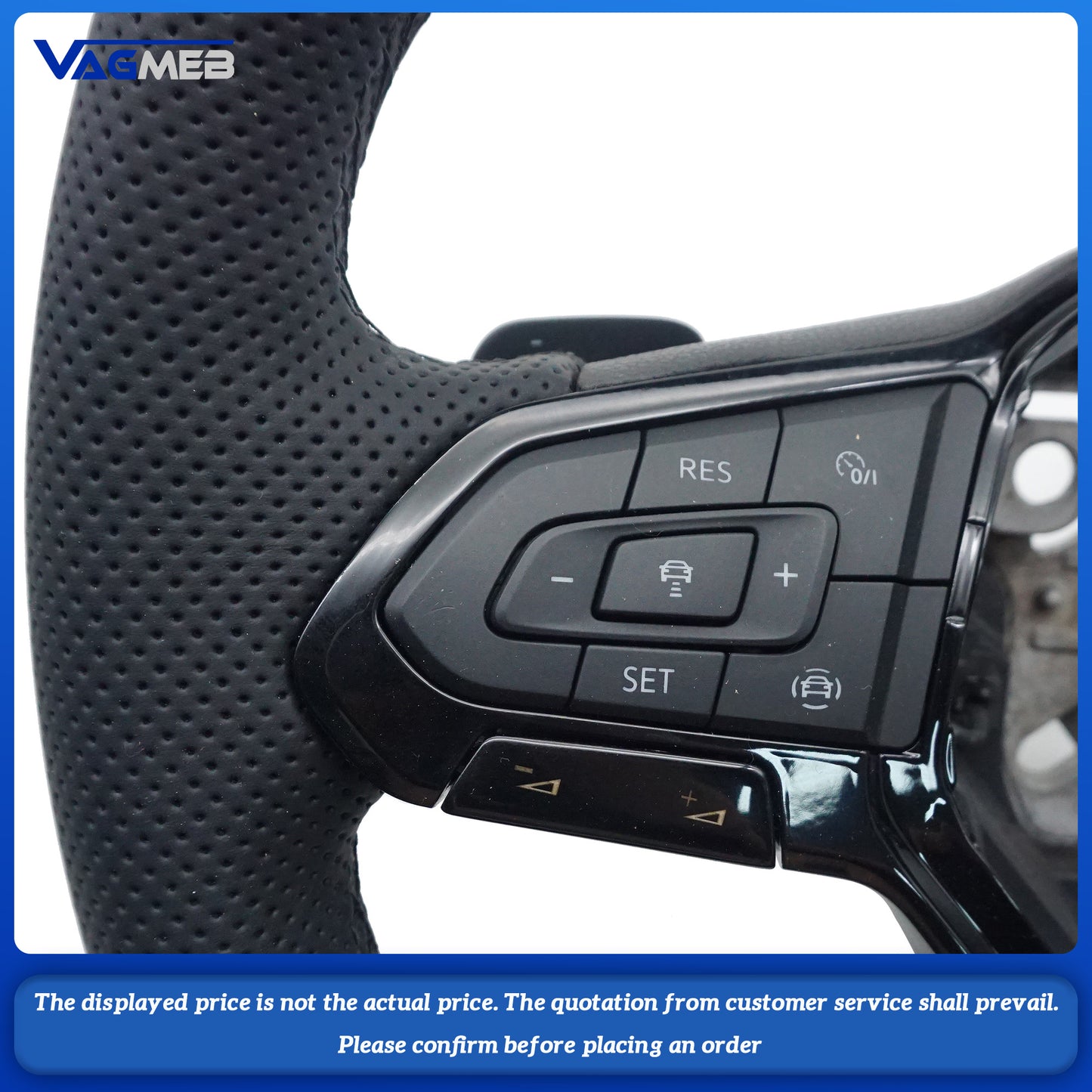 For VW Golf 8 GTI MK8 Custom leather alcantara punch steeringwheel with button heat paddle