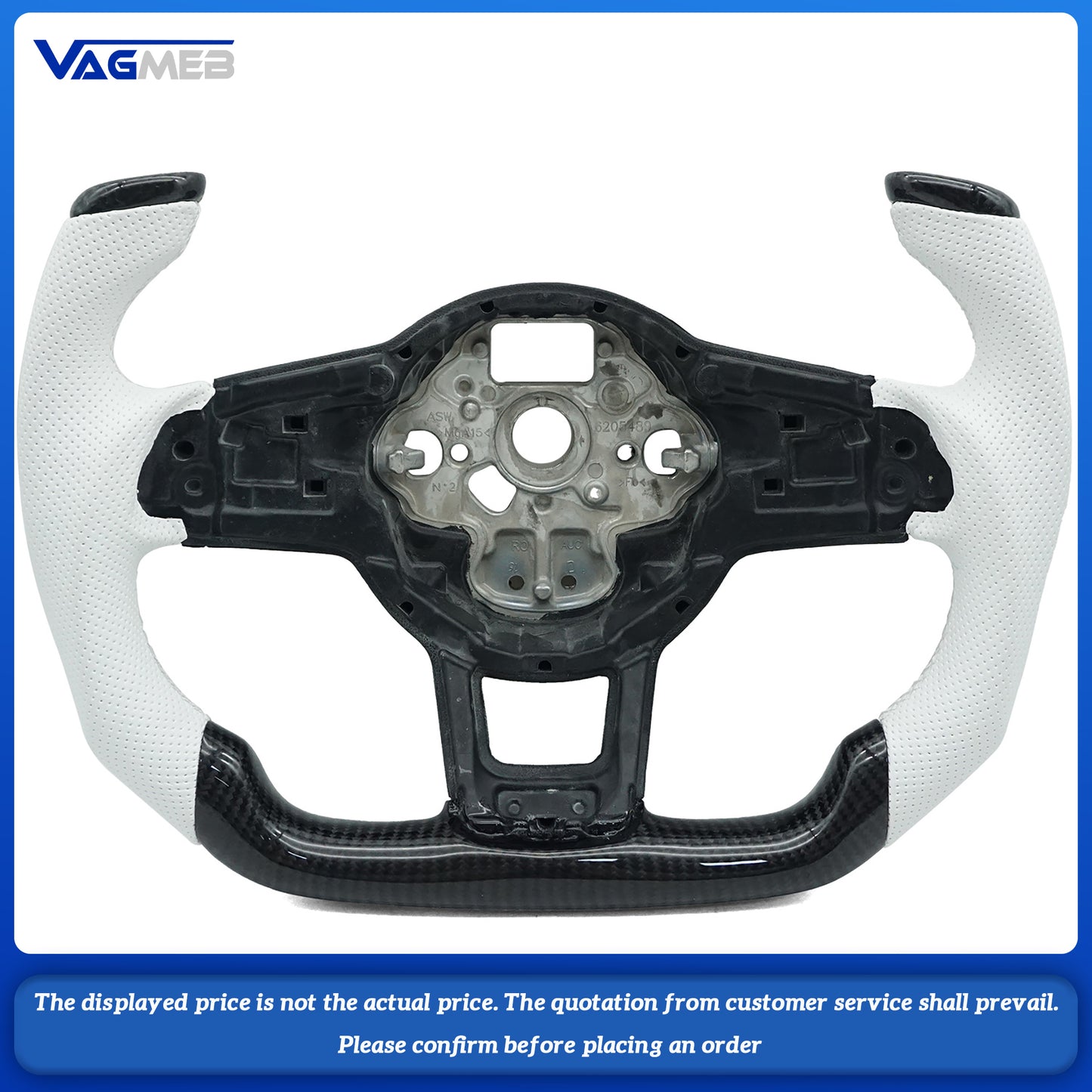 For VW Golf 7 GTI RLine Carbon Fiber Steering Wheel Customized With Key Frame Assembly
