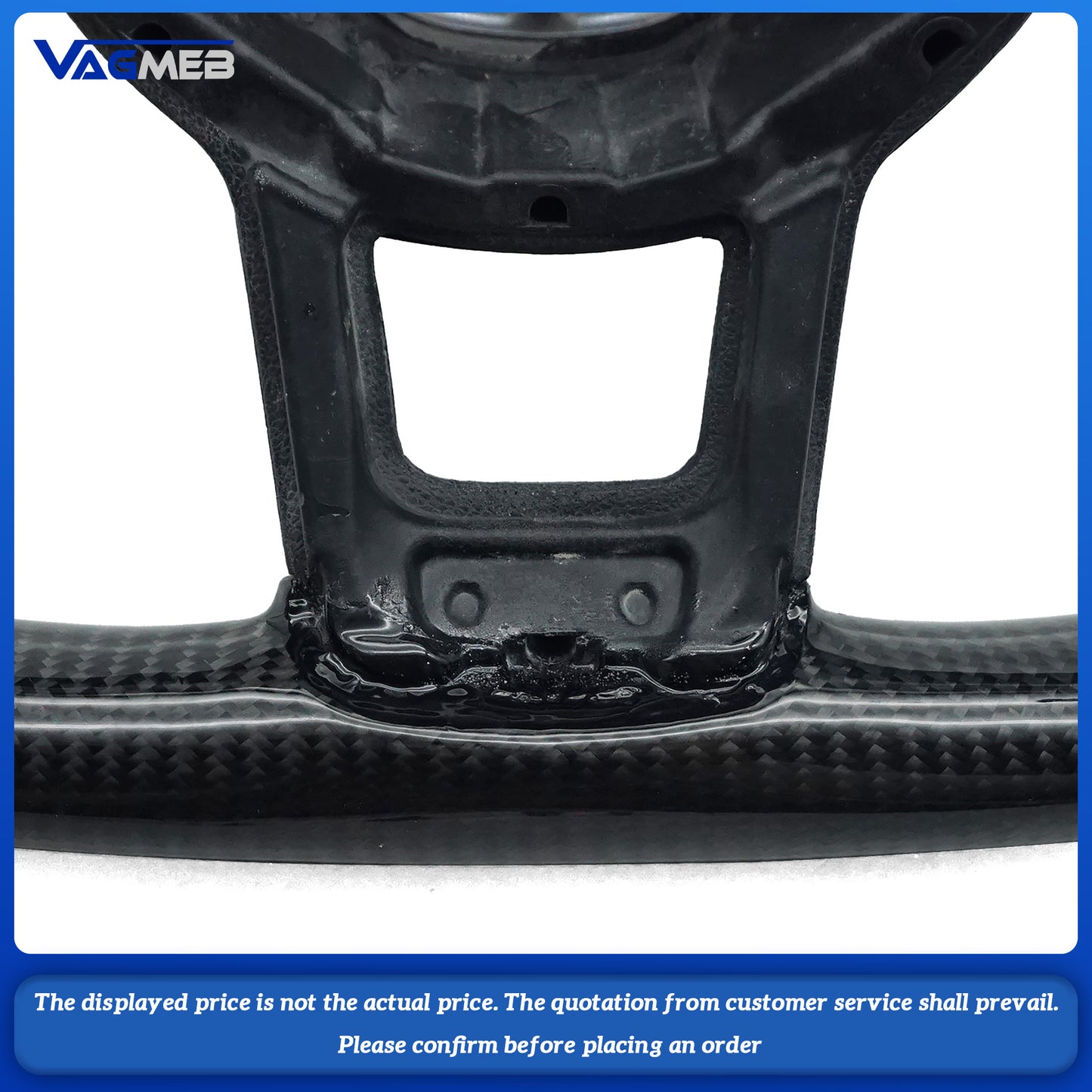 For VW Golf 7 GTI RLine Carbon Fiber Steering Wheel Customized With Key Frame Assembly