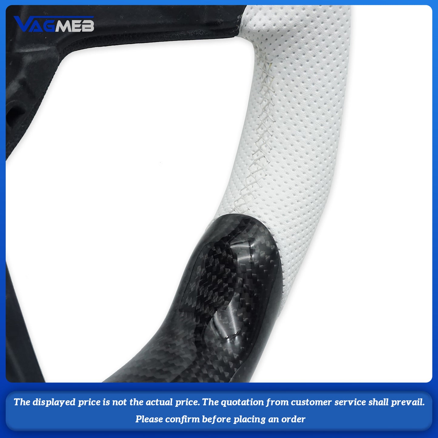 For VW Golf 7 GTI RLine Carbon Fiber Steering Wheel Customized With Key Frame Assembly