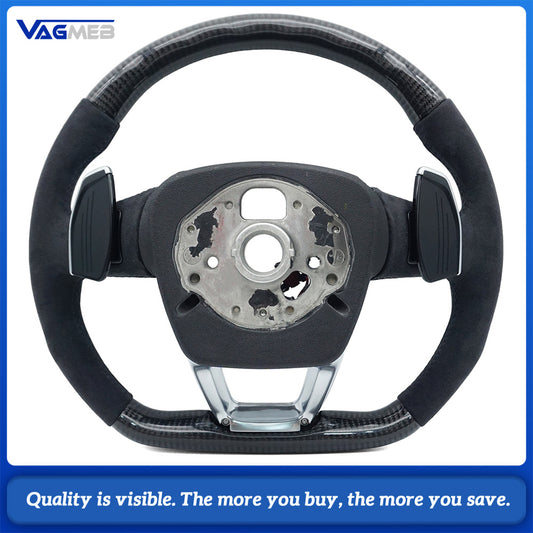 Suitable for Audi Q5 FY Q7 4M matte carbon fiber Alcantara steering wheel assembly with heating, Car Accessories