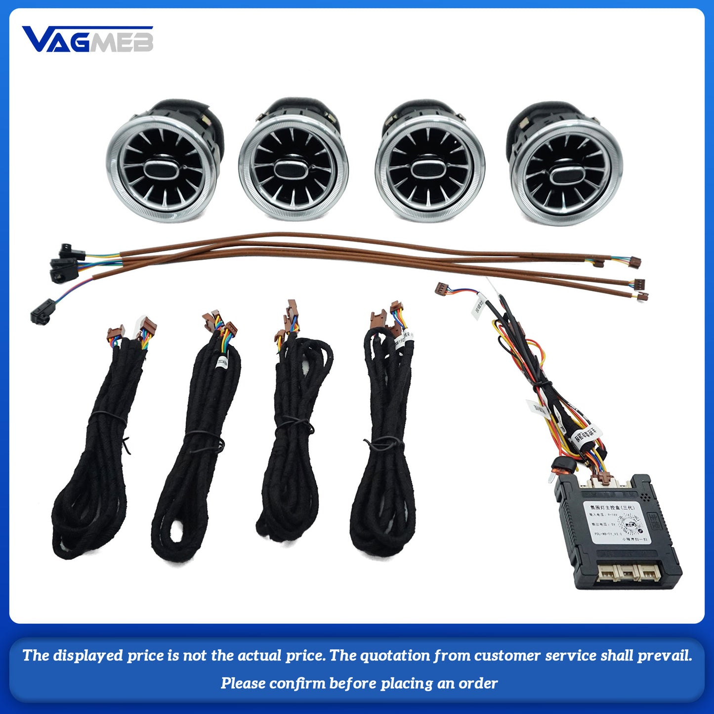 For Mercedes-Benz V 2017 Turbine Air Vent Ambient Light Kit Air Vents Car Parts