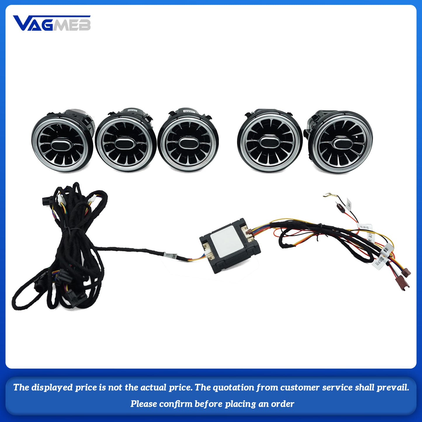 For Mercedes-Benz C 2018 Turbine Air Vent Ambient Light Kit Air Vents Car Parts