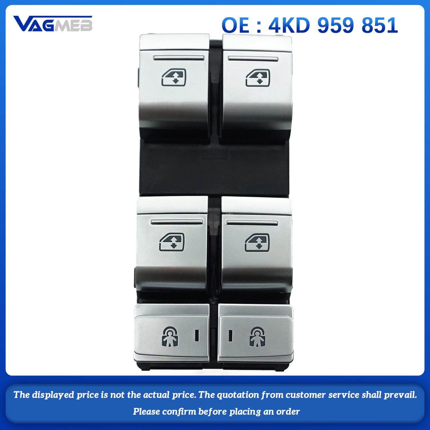 For Audi A6C8 electroplated window regulator switch window controller 4KD 959 851