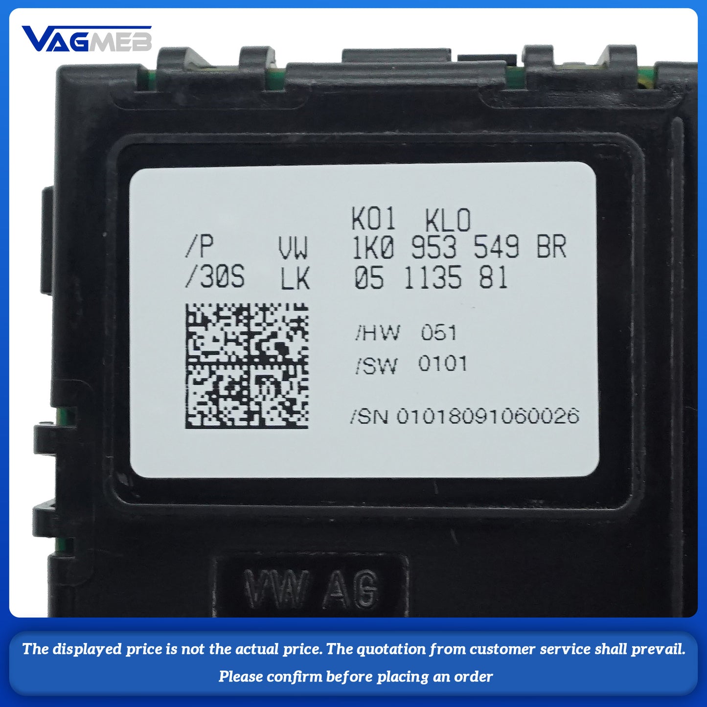 For VW PQ car steering wheel steering column switch electronic module 1K0 953 549 BR