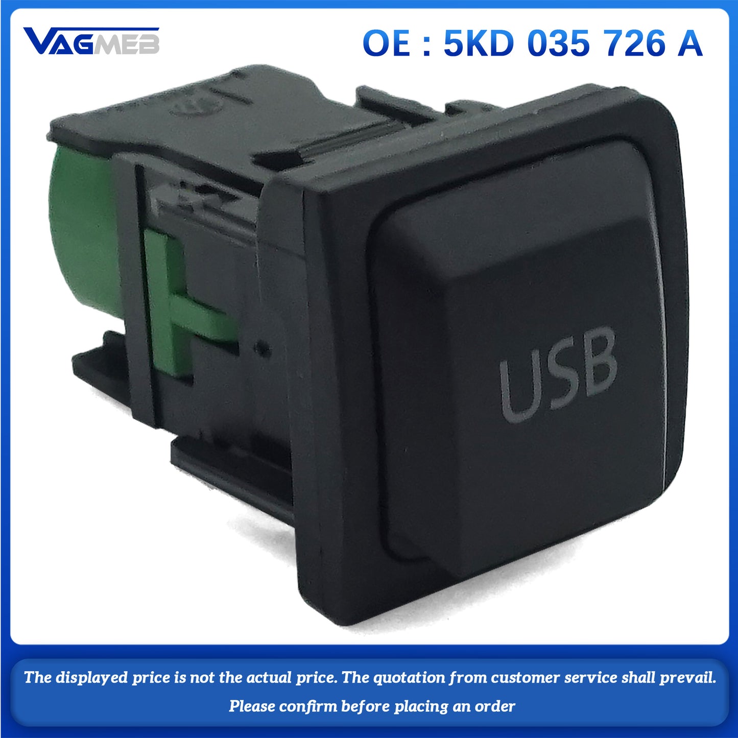 Car USB Switch Panel Install Plug Socket For VW Passat B6 B7 CC Golf 6 MK5 MK6 Jetta Touran Bora POLO Scirocco 5KD 035 726 A