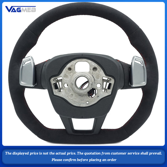 For Audi RS Logo A6C8 - Fully suede-leather wrapped steering wheel with heated function