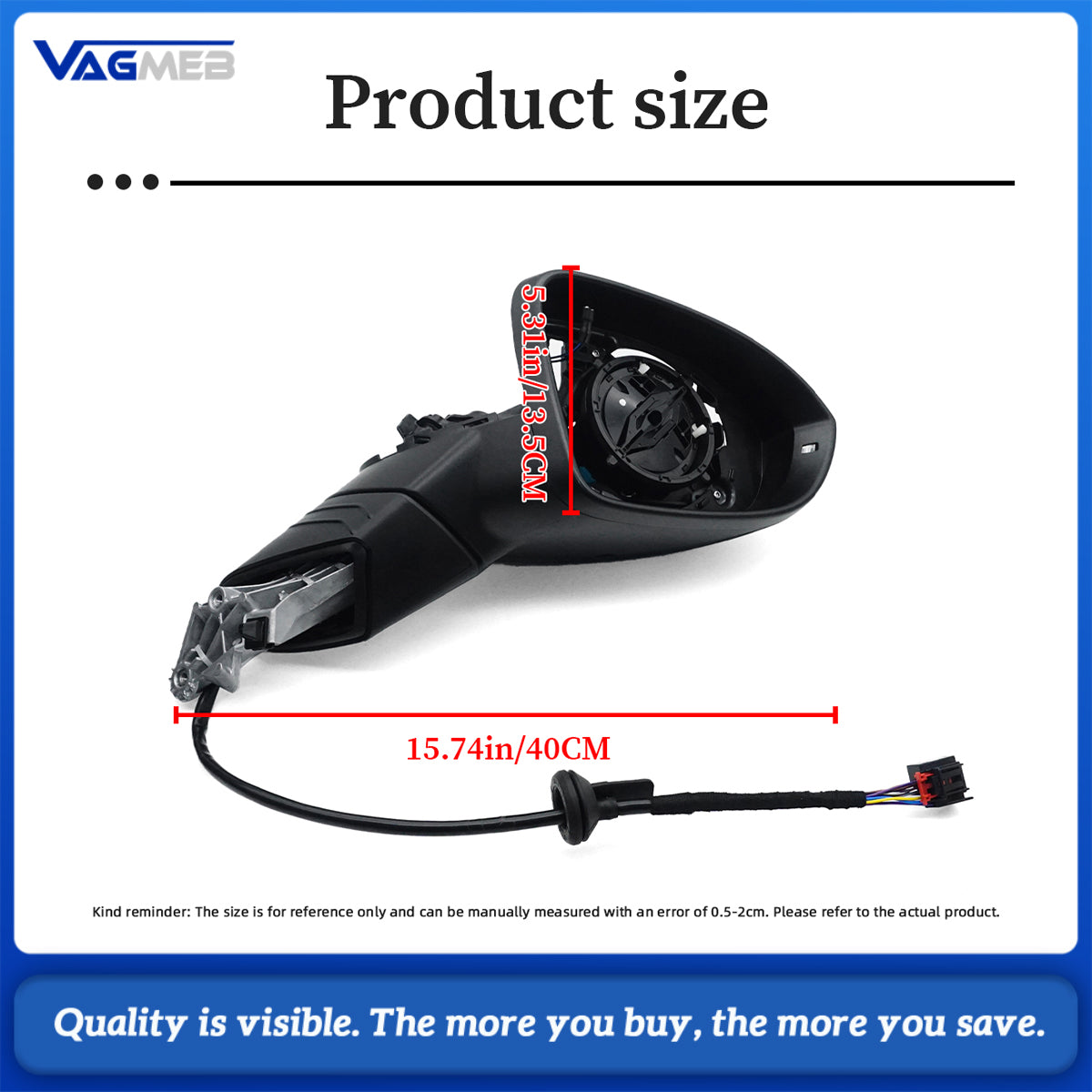 Electric Folding Mirror Upgrade Kit For VW Golf MK8 (With GTI floor lighting that has memory function)