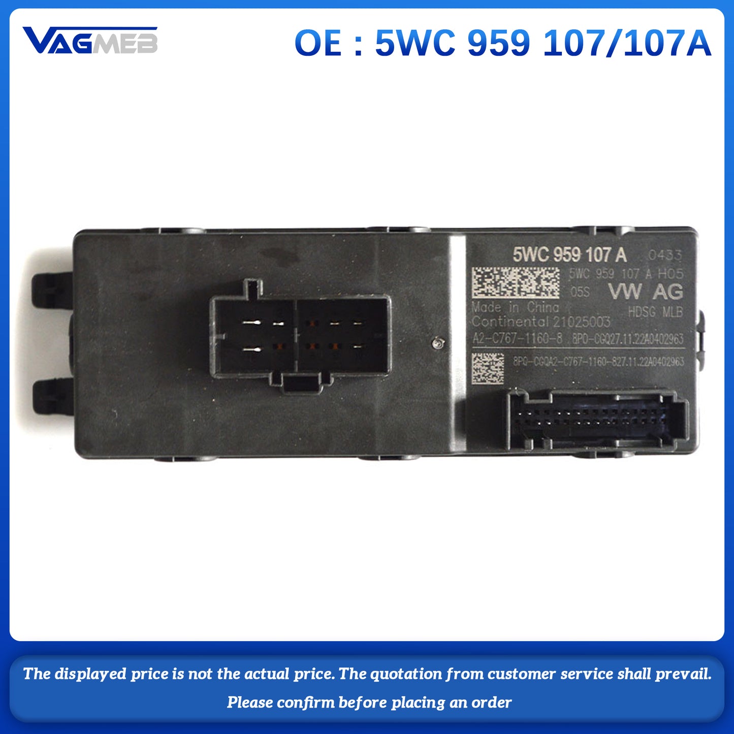 Electric tailgate control module for VW Atlas Cross Sport Multivan TRC Q2 Q3 A3 Kodiaq Octavia Superb Ateca Leon 5WC 959 107 107A