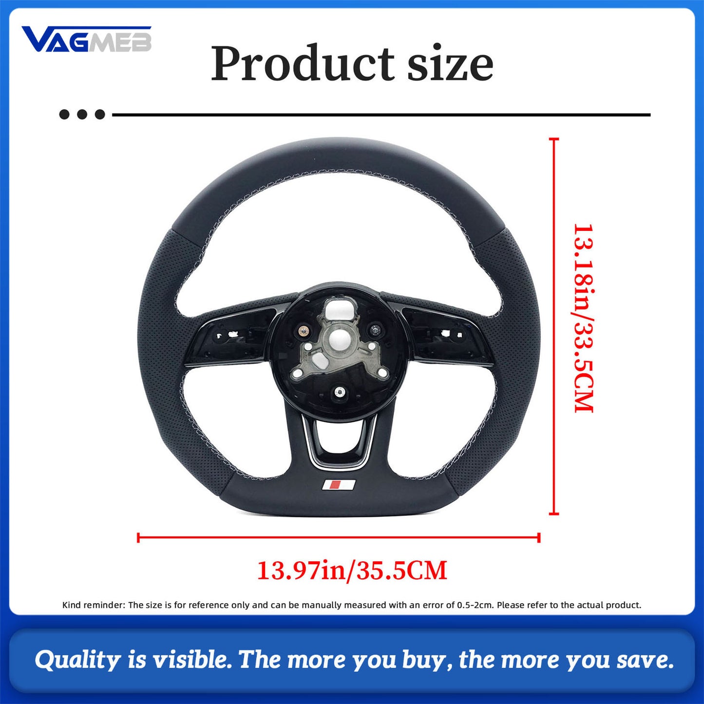 For Audi A4 B9 leather perforated steering wheel