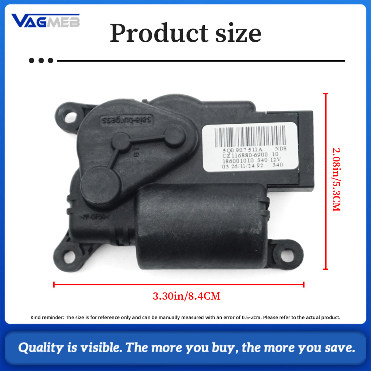 For Audi Q3 A3 TT S3 Q2L VW Golf Tiguan Skoda Octiva AC Air Conditioning Heater Flap Actuator Motor 5Q0 907 511A
