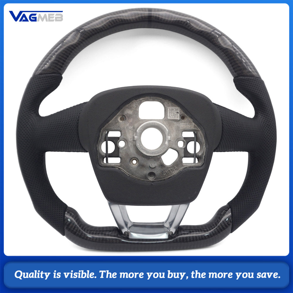 For Audi Q3 F3 Carbon fiber steering wheel with leather perforations