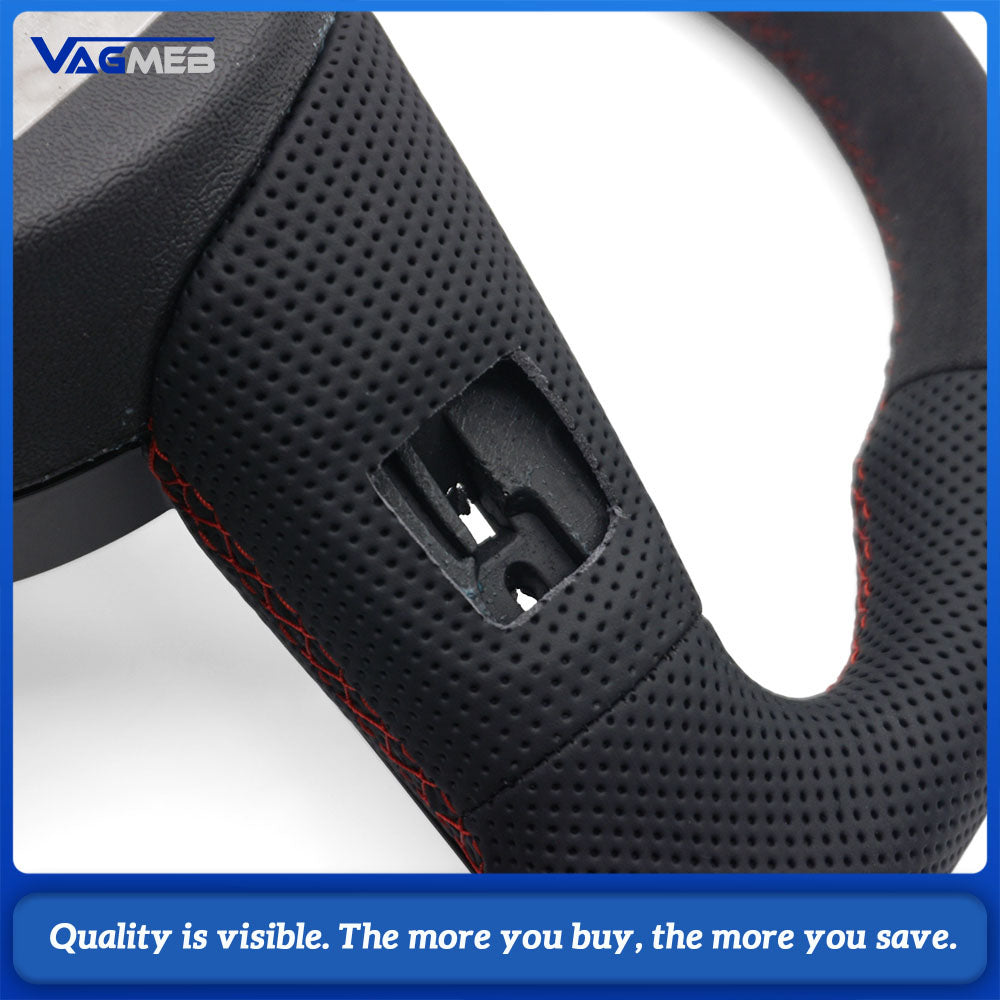 For Audi RS3 RS4 RS5 A3 8V A4 B9 A5 S3 S4 S5 Fully Perforated Leather Steering Wheel