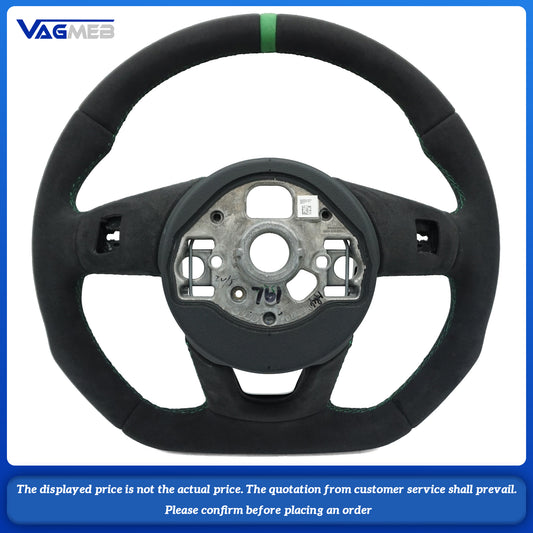 For Audi S RS Sline logo A3 8Y 8V2 custom alcantara Green line green center mark steeringwheel Original steering wheel modify
