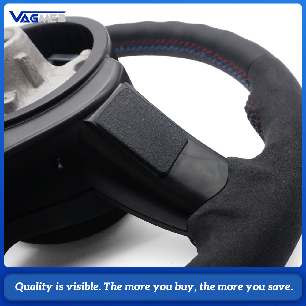 For BMW 3 Series F30 M Sport Steering Wheel Half Alcantara Tri-color Stitching