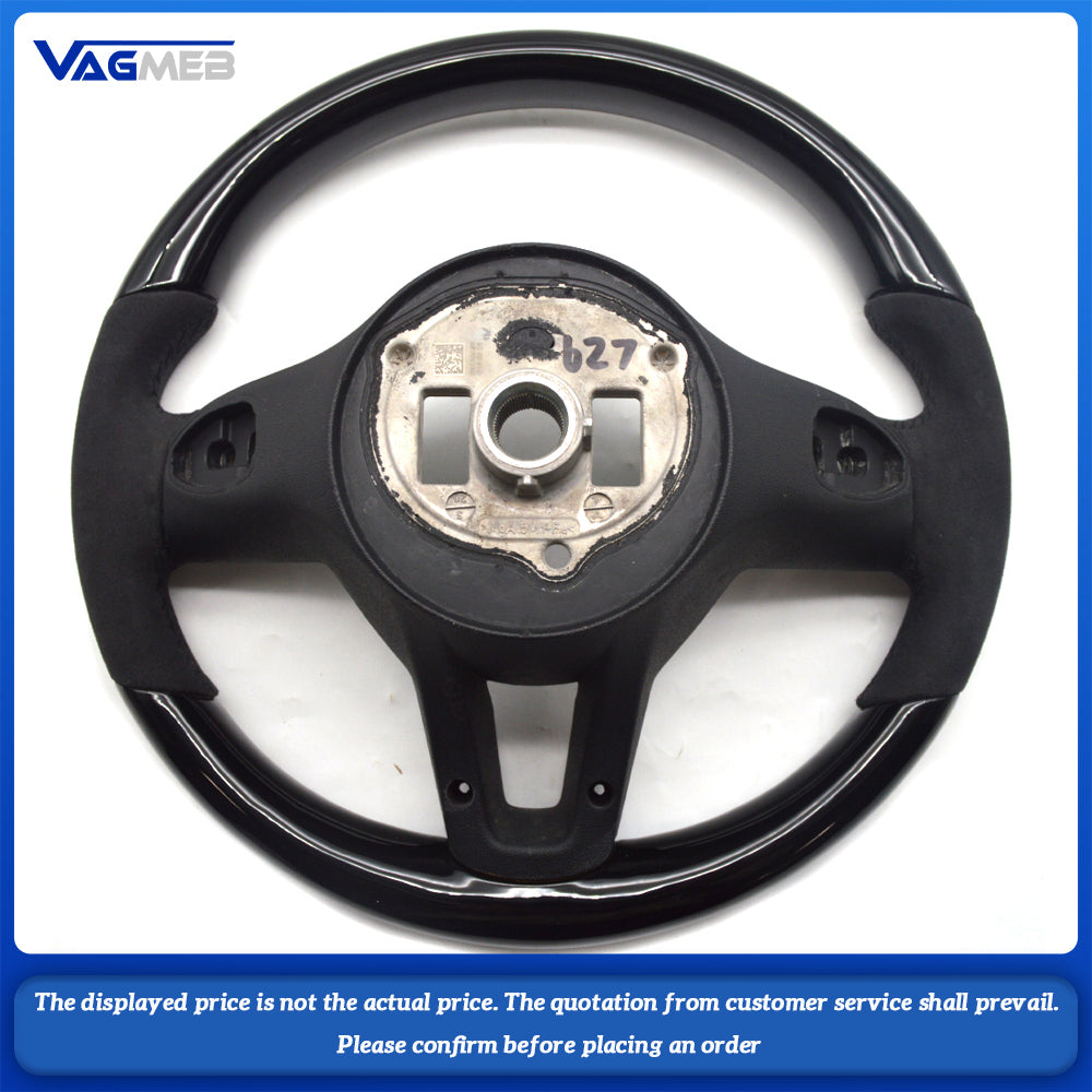 For Mercedes Benz Peach wood Alcantara steering wheel bottom