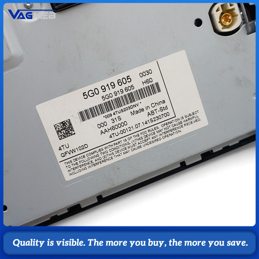 For VW Golf MK7 MK7.5 6.5 Non-Navigation Display Screen 5G0919605 - MIB1 Composition Media Replacement