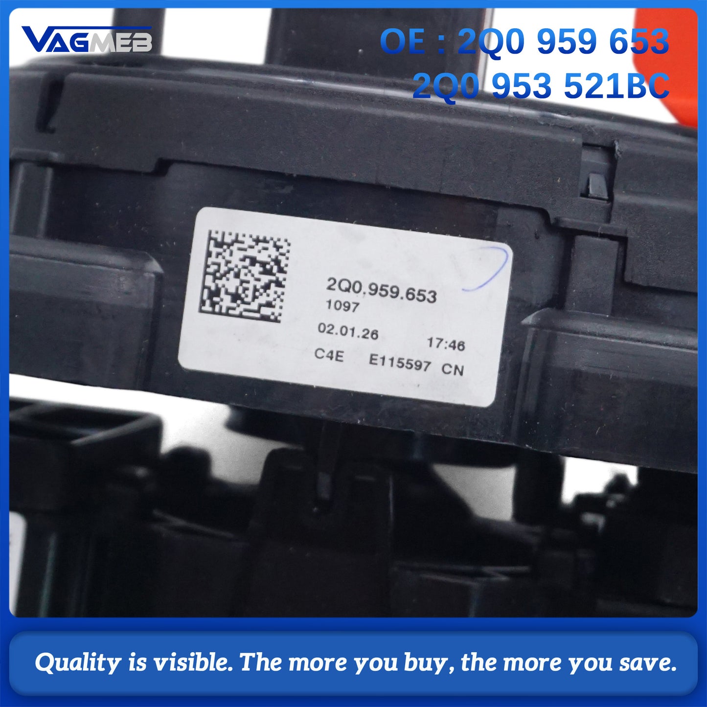 For VW POLO Skoda SEAT Steering Wheel Control Module Shift HandLever 2Q0 959 653 521BC