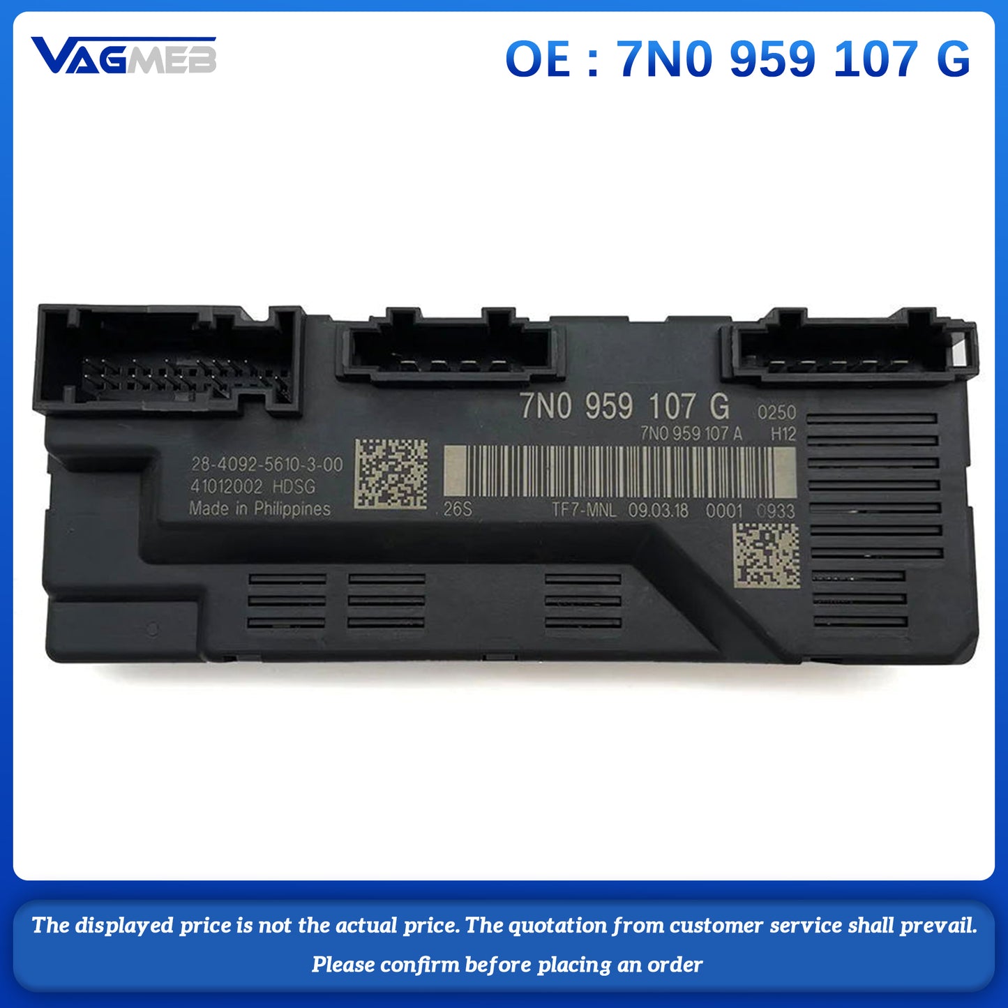 For VW Passat Skoda Superb Power tailgate Tow Bar Electrics control module 7N0 959 107G
