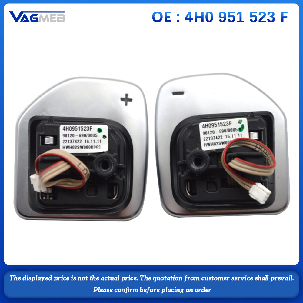 For Audi A1 A3 A4 A5 A6 A7 A8 Q3 Q5 Q7 Tiptronic Black High-gloss Chrome Shift Paddle 4H0 951 523 F 4H0951523F