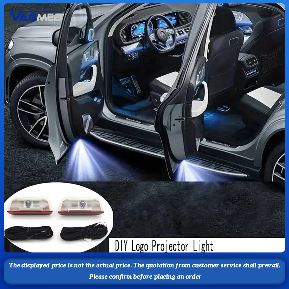 NNR-1Set Car Door Light LED Welcome Lamp DIY Logo Projector Light with Flash Warning Light Function