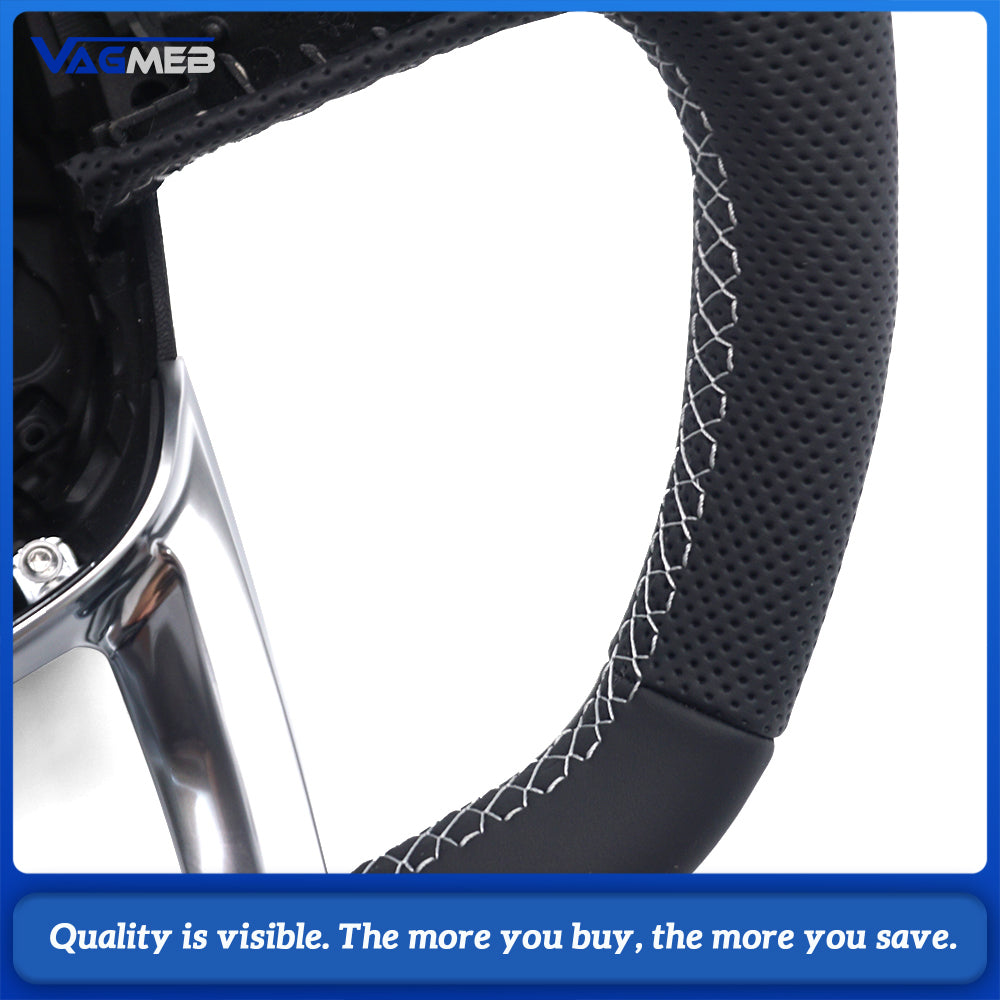 Perforated leather steering wheel for Audi Q5 FY Q7 4M Q8 S LOGO multifunctional steering wheel