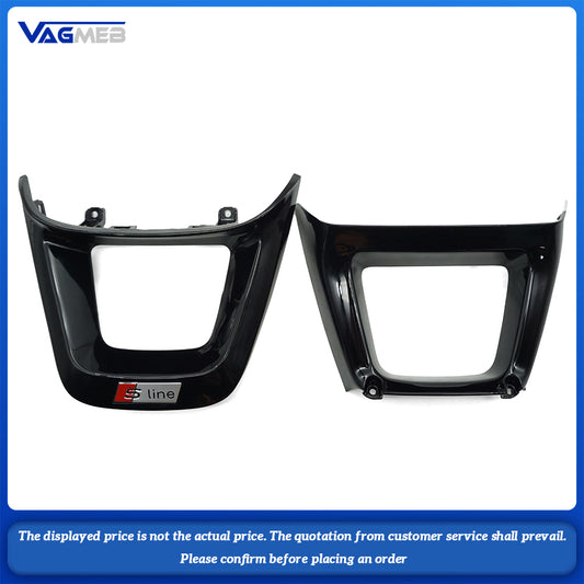 For Audi Q5 FY Q7 4M Q8 Painted piano black steering wheel bottom logo frame