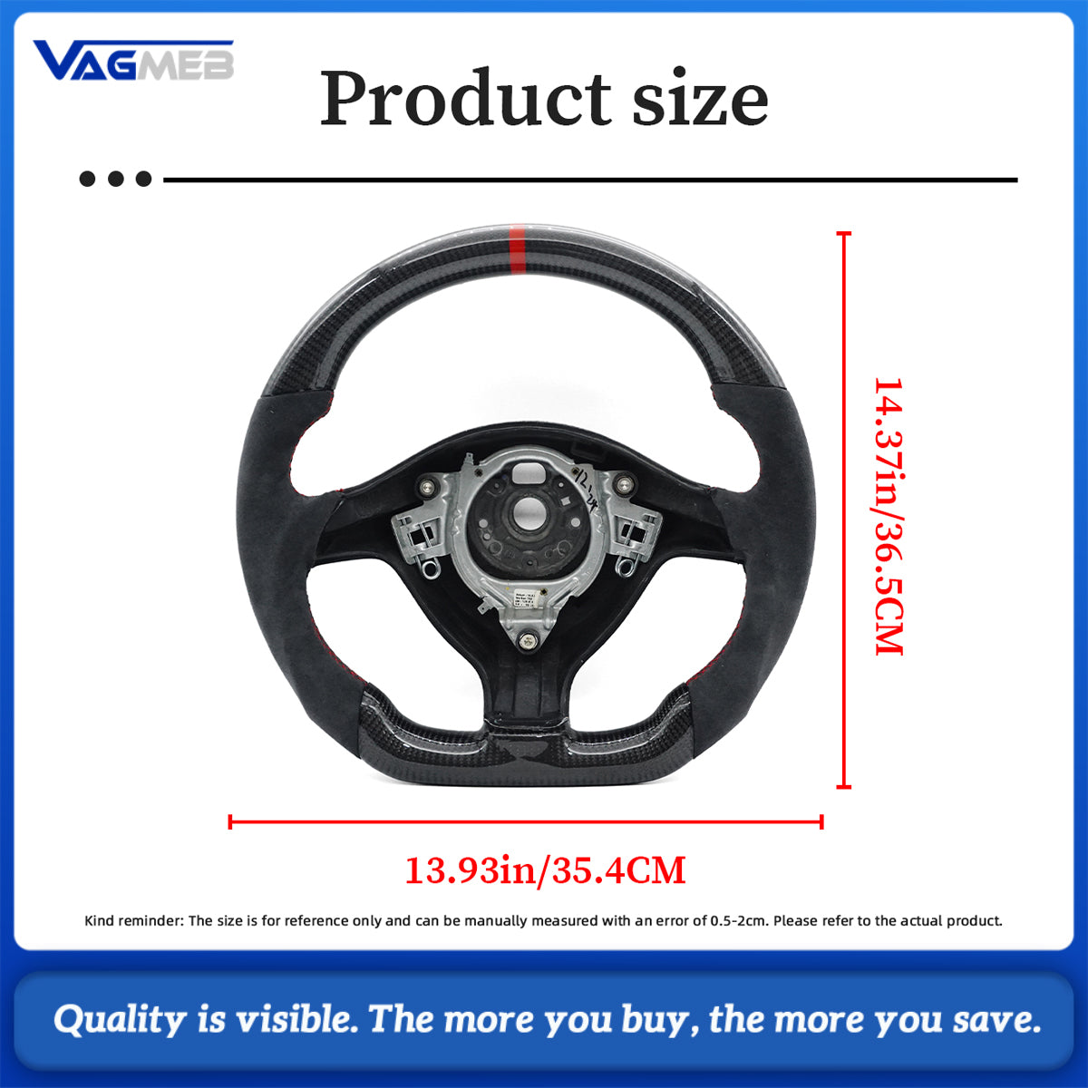 Replacement Real Carbon Fiber Steering Wheel with Leather for VW Volkswagen Golf 4 Mk4 GTI 1997-2002 Bora