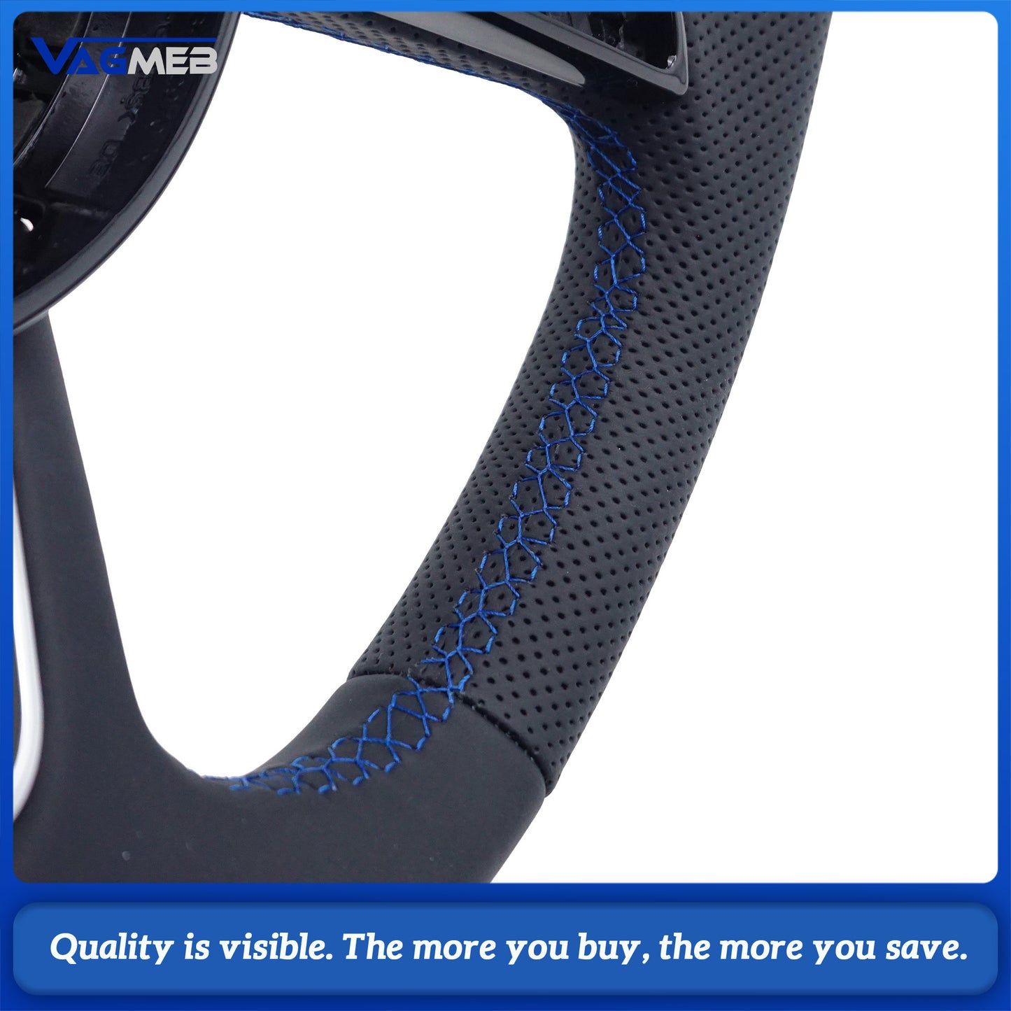 Sports style car steering wheel suitable for A4 S4 B9 A3 S3 8V RS4 RS5 A5 S5 2017-2024 leather steering wheel car accessories