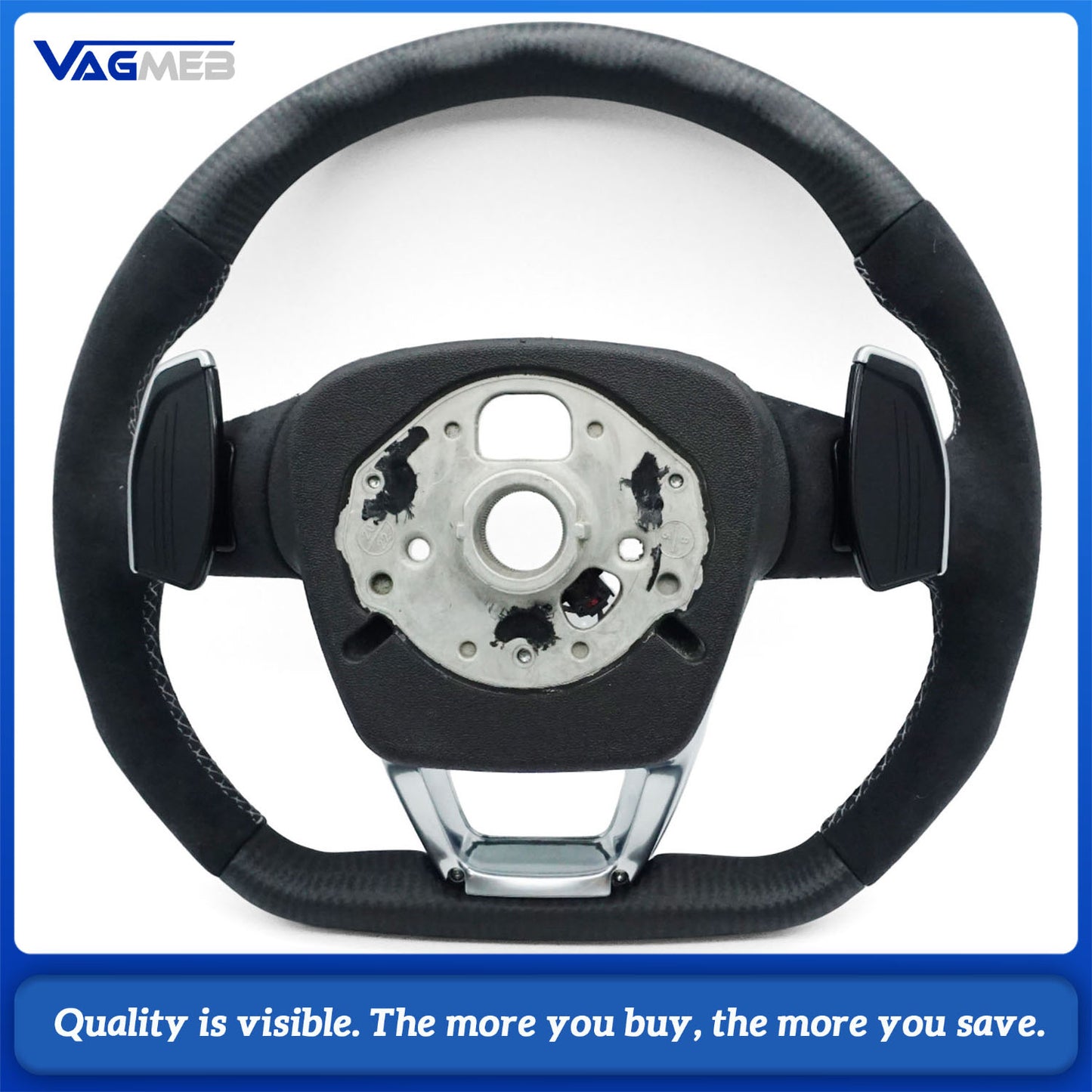 Suitable For Audi Q5 FY Q7 4M matte carbon fiber Alcantara steering wheel assembly with heating, Car Accessories