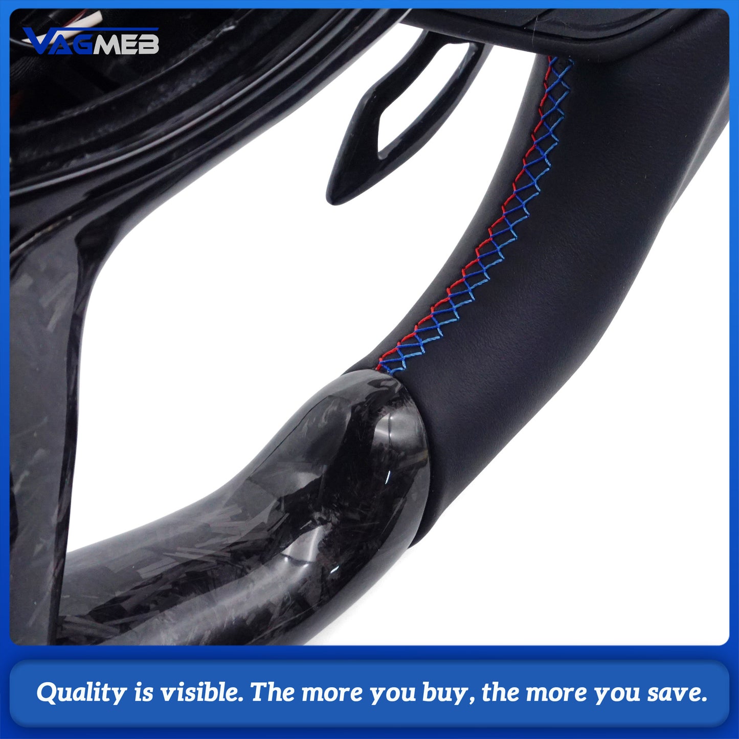 Suitable for BMW X3 X4 X5 M2 M3 M4 M5 M8 F06 F07 F10 F12 F15 F16 F20 F22 F30 F31 Forged carbon fiber leather steering wheel