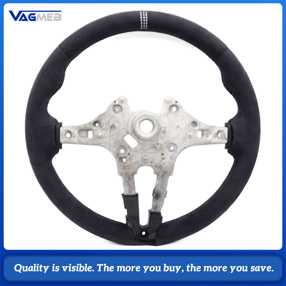 With White Top Mark CS Style Steering Wheel Core for BMW F01 F07 F10 F20 F21 F22 F25 F26 F30 F31 F32 F36 M2 M3 F80 F82 F15 F16