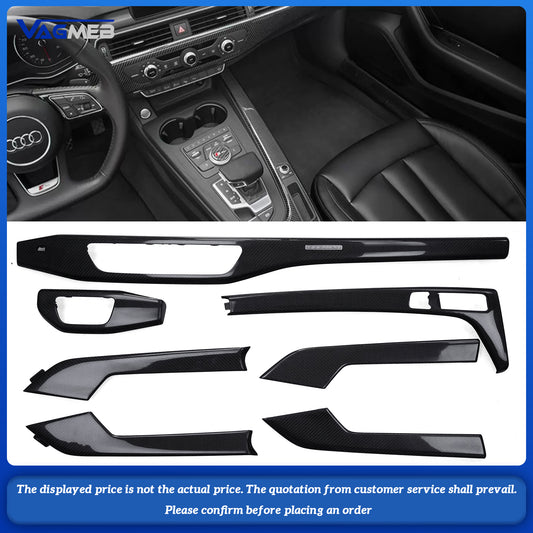 Carbon fiber interior center control panel For Audi B9 A4 A5B9 interior upgrade 7-piece carbon fiber interior