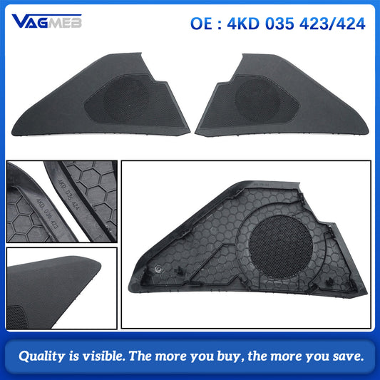 Front Left & Right Door Speaker Cover Grill Black For A6 C8 4KD 035 423424 Tweeter Acoustic Enclosure 4KD 035 423