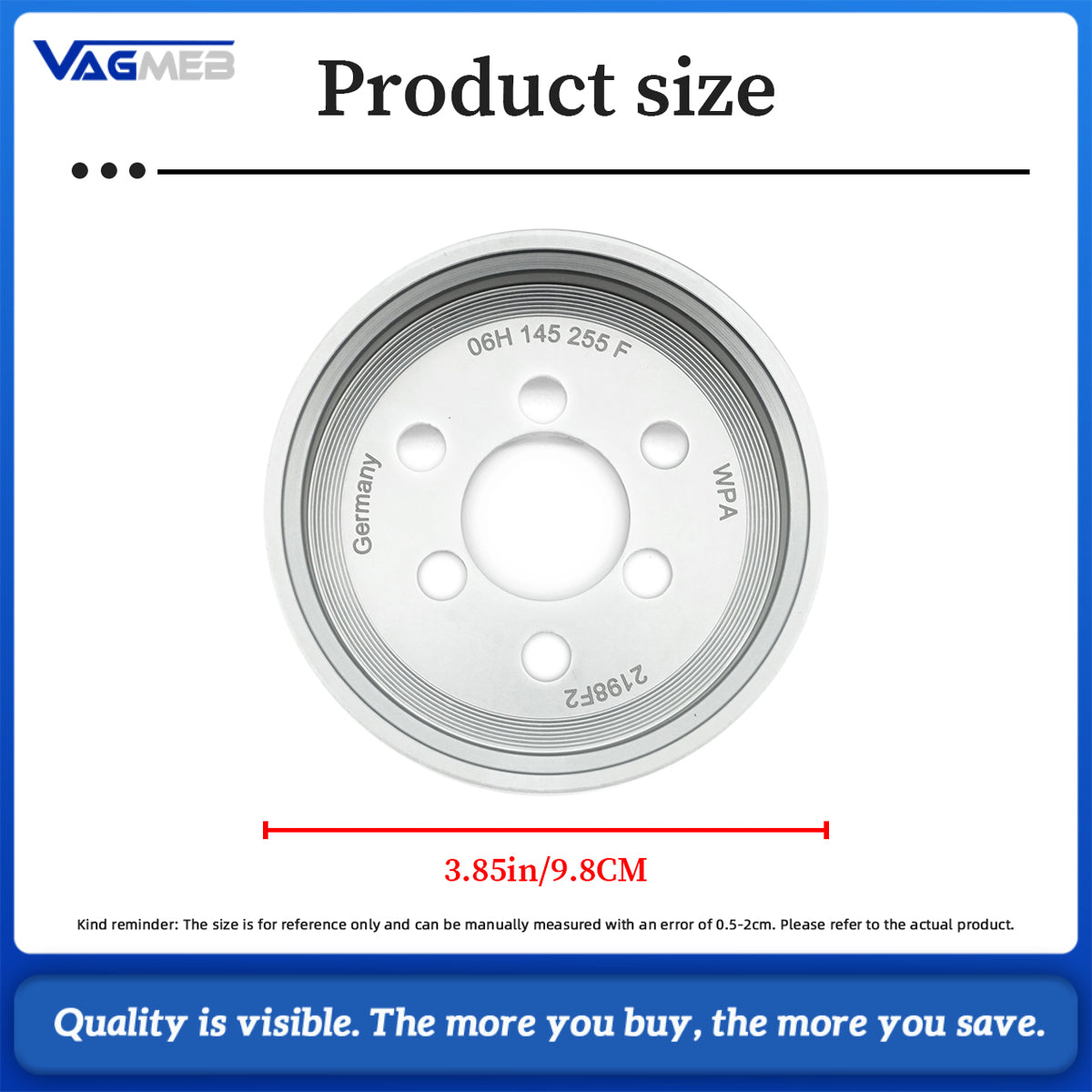 06H 145 255 F High Quality For VW Pulley, Power Steering Pump For Vw Transporter 2.0tdi 10-16 Crafter 2