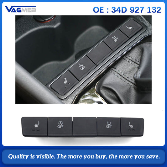 For VW Jetta Santana Center Console ESP Traction Control Tire Pressure Reset Button Module 34D 927 132