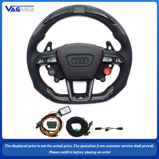 Forged Carbon Fiber Steering Wheel with heating For Audi A4 B9 A5 A3 S4 S5 RS4 RS5