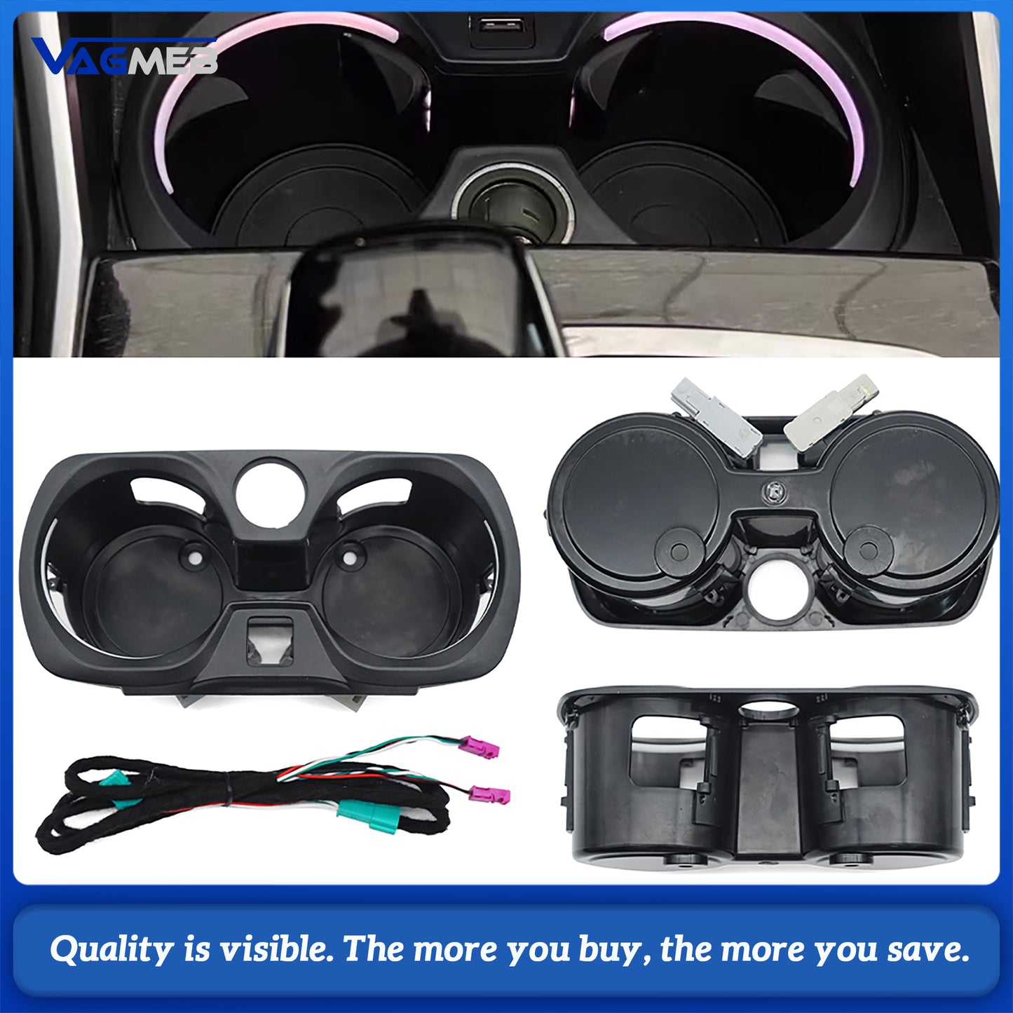 For BMW 2/3/4 Series G20-G82 & M2-M4 Cup Holder LED Lights - Ambient Interior Decor with Premium Illumination