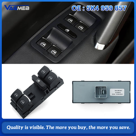 Front Left Window Control Switch Panel for VW Passat B6 CC Golf MK6 Passat Tiguan Jetta Scirocco Touran 5K4 959 857