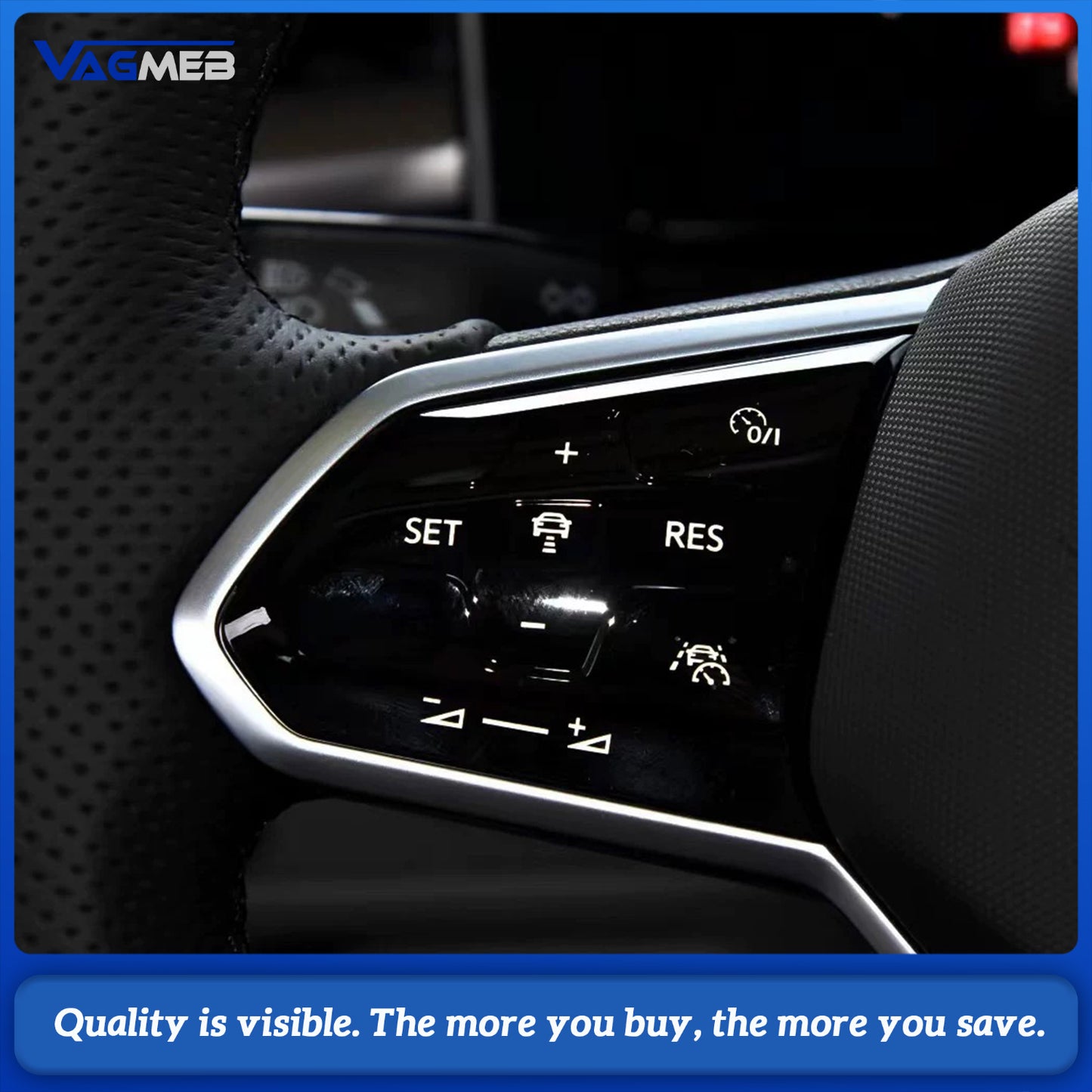 For VW Golf7 MK7 Golf 8 MK8 Passat B8 Tiguan L For ID3 ID4 ID6 1EA959442AB Multi Function Steering Wheel LCD Touch Button Shell