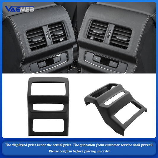 For Audi Q5FY 2018-2024 Rear Air Conditioning Outlet Protective Cover Lnterior Leather Protective Cover Decorative Frame Cover