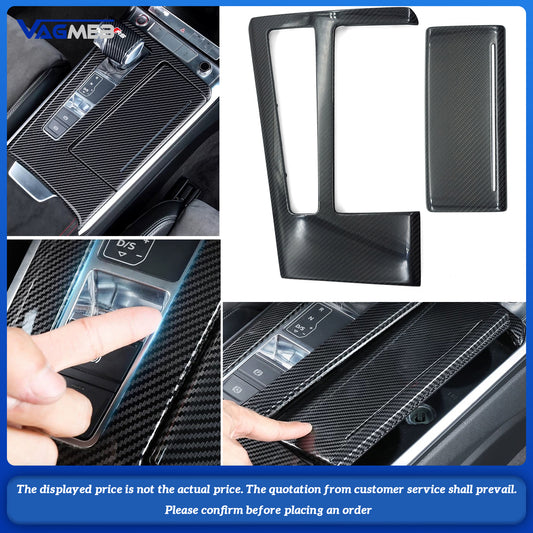 For Audi A6C8 A7 Central aisle cup holder carbon fiber trim plate