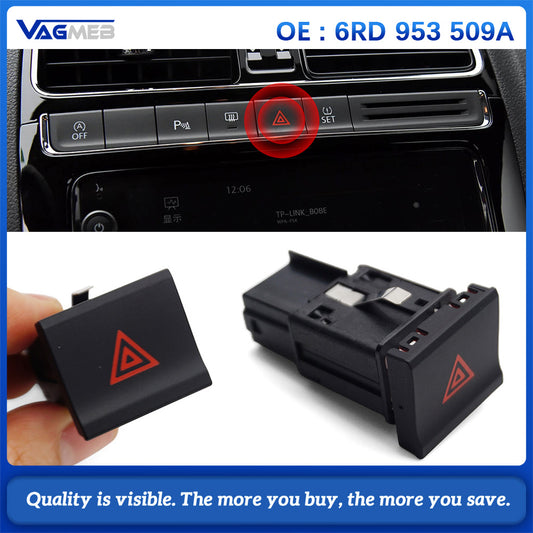 New Warning Switch Emergency Switch Hazard Switch 6RD 953 509A 6RD953509A For POLO 6R 2014-2018 6RD 953 509 A