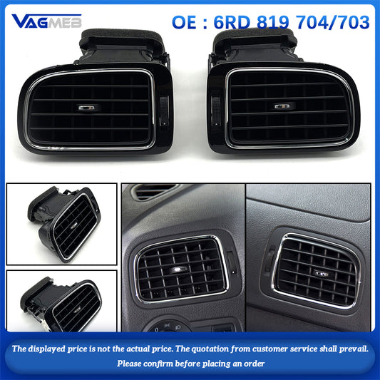 Matte Black Left Right Central Dashboard AC Air Outlet Vent For VW Polo 2014 2015 2016 6RD 819 704 6RD 819 703