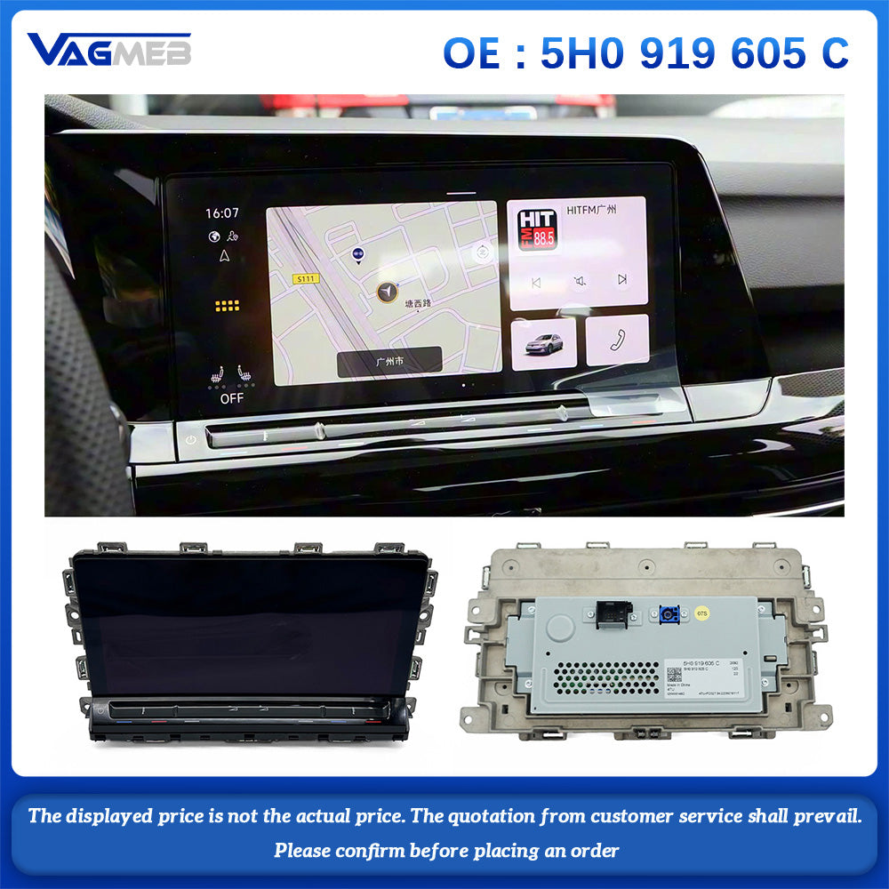 10 Inch Radio Screen Display for VW Golf 8 MK8 5H0 919 605C Car Multimedia Player Touch Screen Navigation System