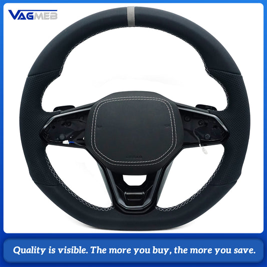 For VW Golf MK8 Upgraded Car Steering Wheel New Leather Perforated Design