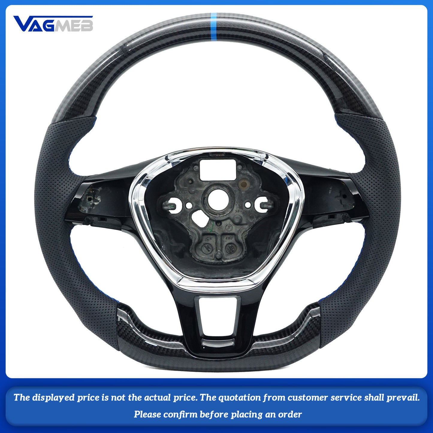 Carbon Fiber Semi Perforated Sports Steering Wheel,For VW GOLF 7 MK7 Transporter T6