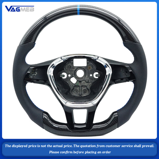 Carbon Fiber Semi Perforated Sports Steering Wheel,For VW GOLF 7 MK7 Transporter T6