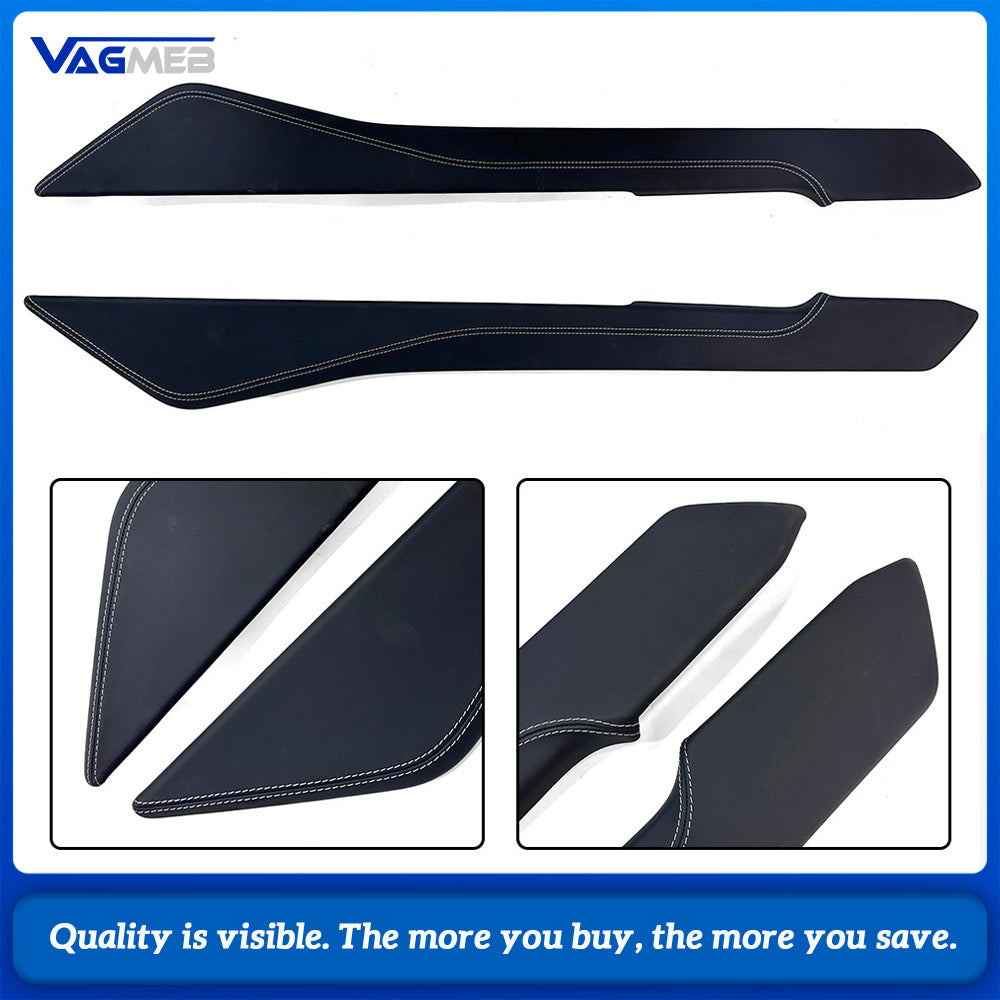 Genuine OEM Nappa Leather Center Console & Saddle Cover GrayWhite Strip for Audi A6L C8 2019-2026